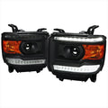 PROJECTOR HEADLIGHT WITH LED BAR - BLACK