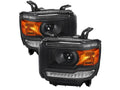 PROJECTOR HEADLIGHT WITH LED BAR - BLACK