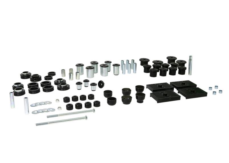 Essential Vehicle Kit 10 Shell Bushings 36 Bushings 6 Boots 18 Tubes 2 Bolts 8 Washers 2 Nuts Grease