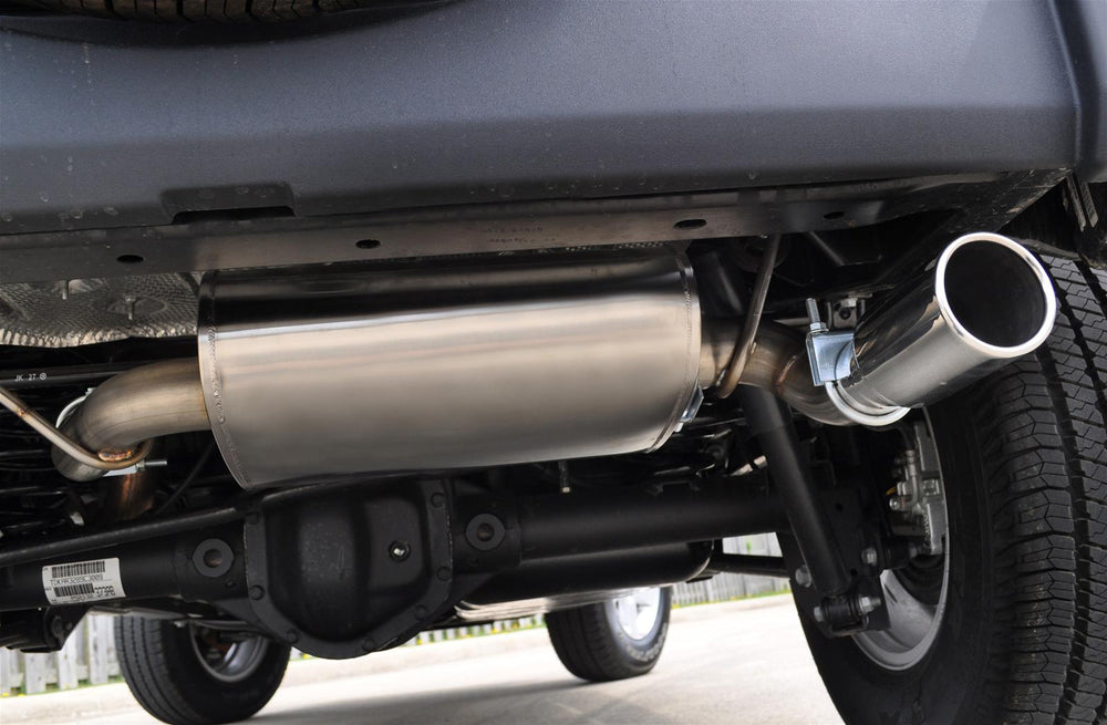 2.5 Inch Axle-Back Sport Single Rear Exhaust Rolled 3.5 Inch Polished Tip Jeep Wrangler JK 07-11 3.8
