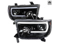 PROJECTOR HEADLIGHT - GLOSS BLACK HOUSING - CLEAR LENS - LED TUBE