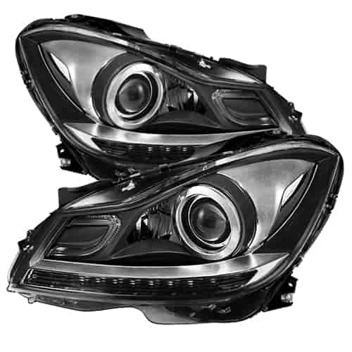Xtune Mercedes C-Class 12-14 Projector Headlights OE Style Model Only Black PRO-JH-MBW20412-NA-BK