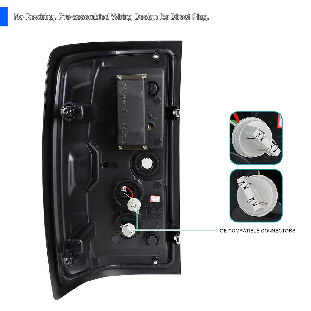 LED TAIL LIGHTS FULL BLACK HOUSING CLEAR LENS