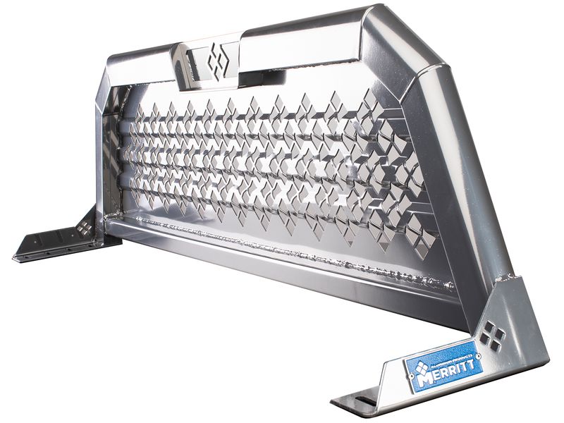 1722 F250/F350 SD HEADACHE RACK LT 25X73X46 PUNCH W/ LT RF GLOSS ALUMINUM
