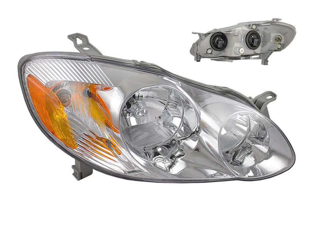 RH HEADLIGHT ASSY; CHROME TY COROLLA CE/LE MDL 0304