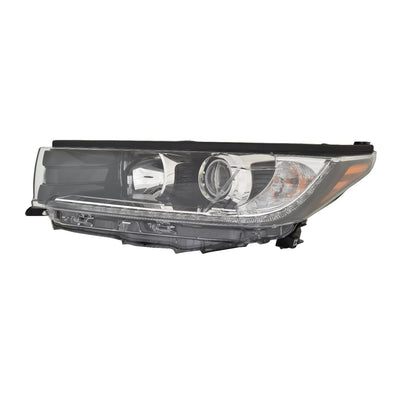 LH HEADLIGHT ASSY; SE; W/O SMOKED CHROME; W/BLK ACCENT; W/LED DRL TY HIGHLANDER 1718
