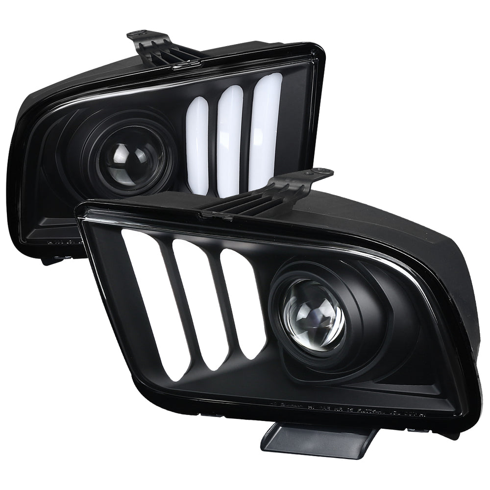 LIGHT BAR PROJECTOR HEADLIGHTS- BLACK HOUSING CLEAR LENS