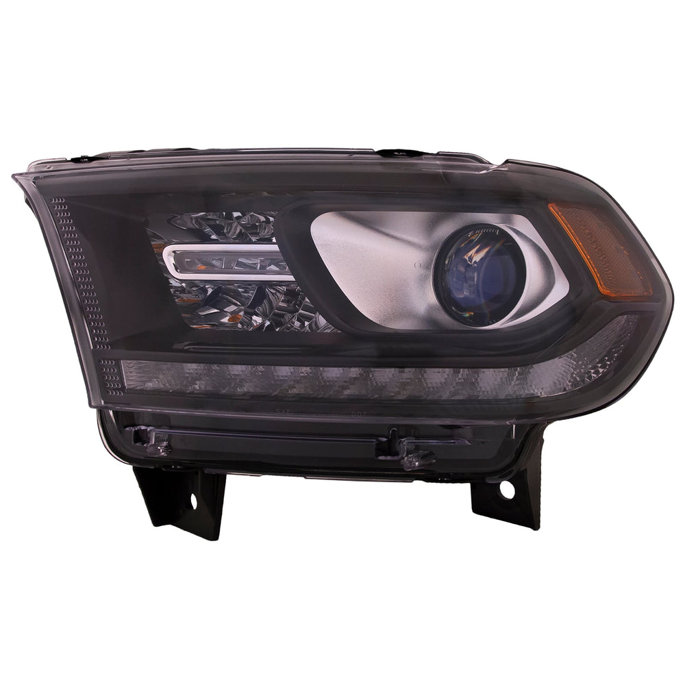 CAPA DG DURNGO 1618 HEADLIGHT ASSY HALOGEN W/LED DRL BLACK TRIM LH