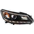 CAPA HD ACCORD SDN 1314 HEADLIGHT ASSY W/LED DRL HALOGEN EXL/TOURING 3.5L ENG RH