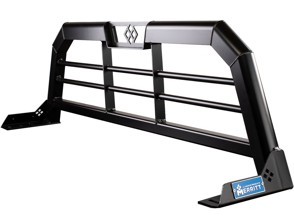 09C RAM 2500/3500/ 21C F150 HEADACHE RACK LT 23X73X47 W/LIGHT RELIEF GLOSS BLA