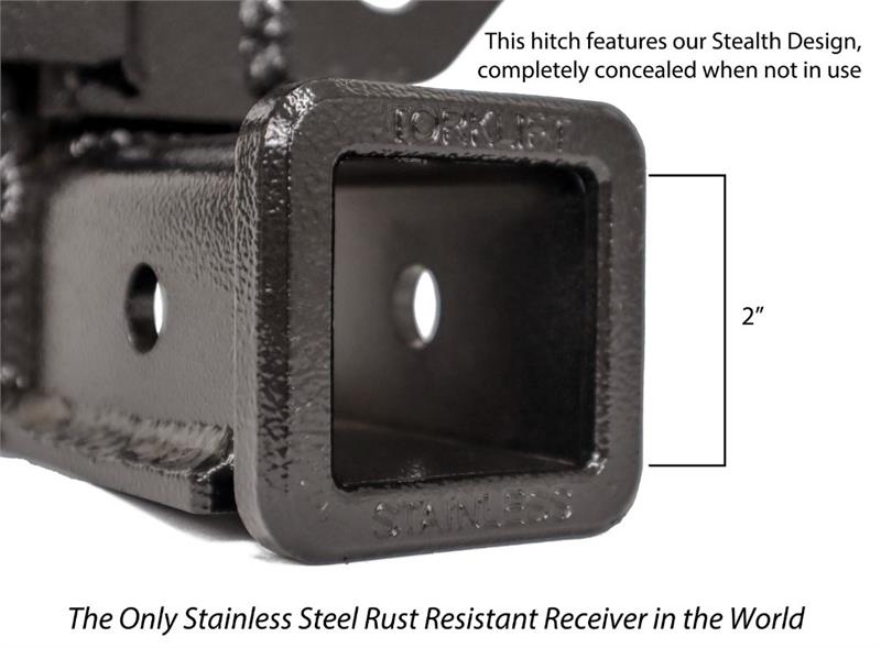 21C TESLA MODEL S STAINLESS STEEL ECOHITCH TRAILER HITCH STEALTH DESIGN 2IN BLACK