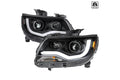LED PROJECTOR HEADLIGHT MATTE BLACK WITH CLEAR LENS