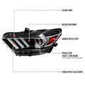 PROJECTOR HEADLIGHTS WITH MATTE BLACK HOUSING AND CLEAR LENS