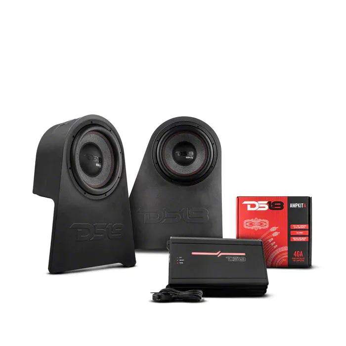 JK/JKU EXCLUSIVE WHEEL WELL 12IN SUBWOOFER ENCLOSURE LOADED PACKAGE BLACK