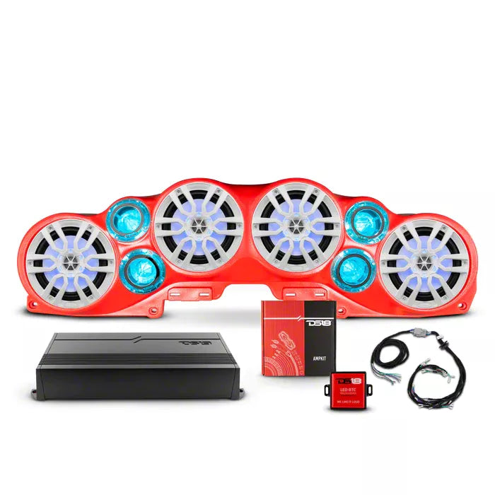 1823 WRANGLER JL/GLADIATOR JT OVERHEAD PACKAGE RED SOUND BAR W/WHITE SPEAKERS