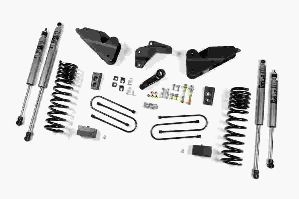 201318 RAM 3500 4IN LIFT SYSTEMGASFRT COIL 2IN RR BLOCKFOX SHKS