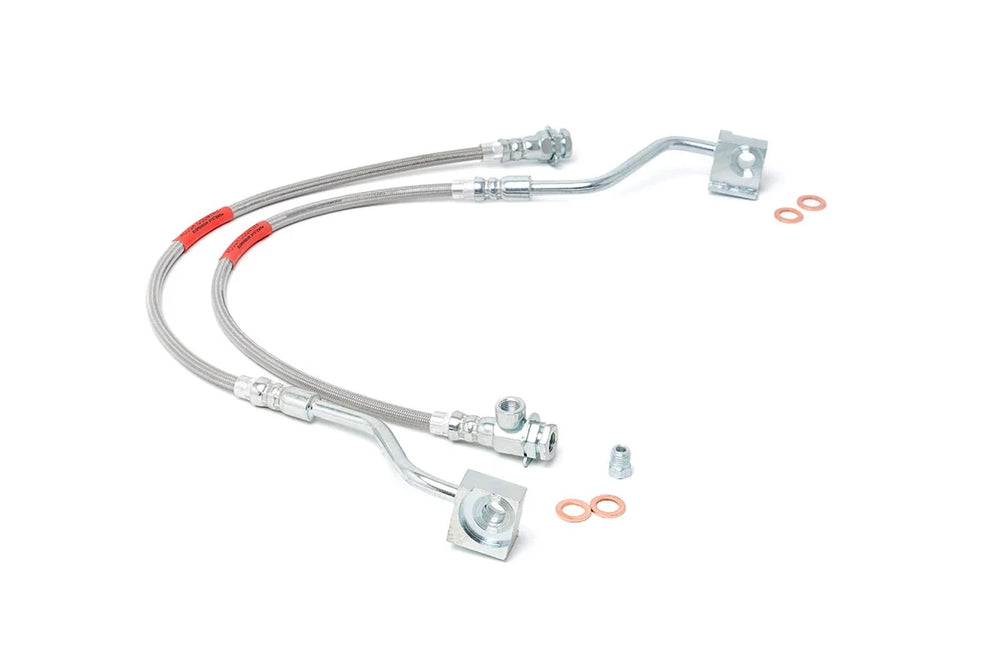 Extended Braided Stainless Steel Front Brake Line Set