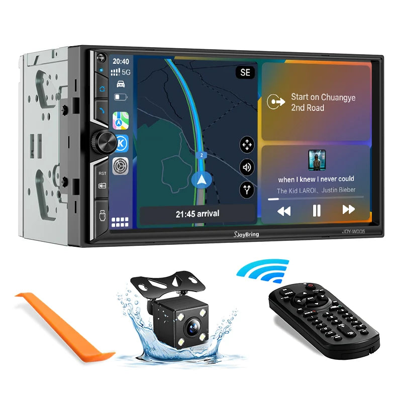Double DIN Car Stereo with CarPlay