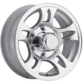 T03 15-Inch Machined Silver Aluminum Trailer Wheel