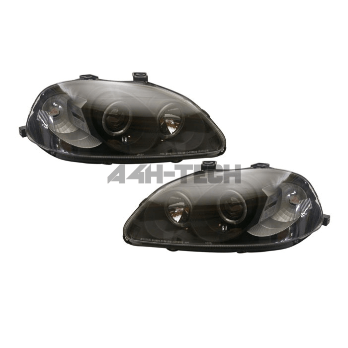 Angel Eyes Headlight Assembly, Black Housing