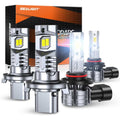 9005/HB3 LED Headlight & H11/H16/H8/H9 Fog Light Bulb Combo