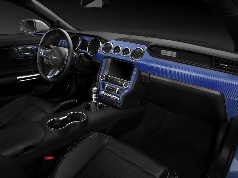 Dash Overlay Kit, Blue Carbon Fiber