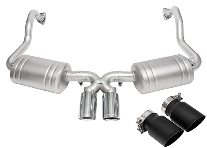 Exhaust System with Slash Cut Single Wall Tips