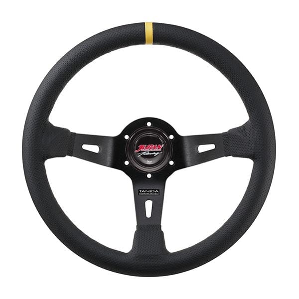 350mm Steering Wheel w/ Yellow Stripe