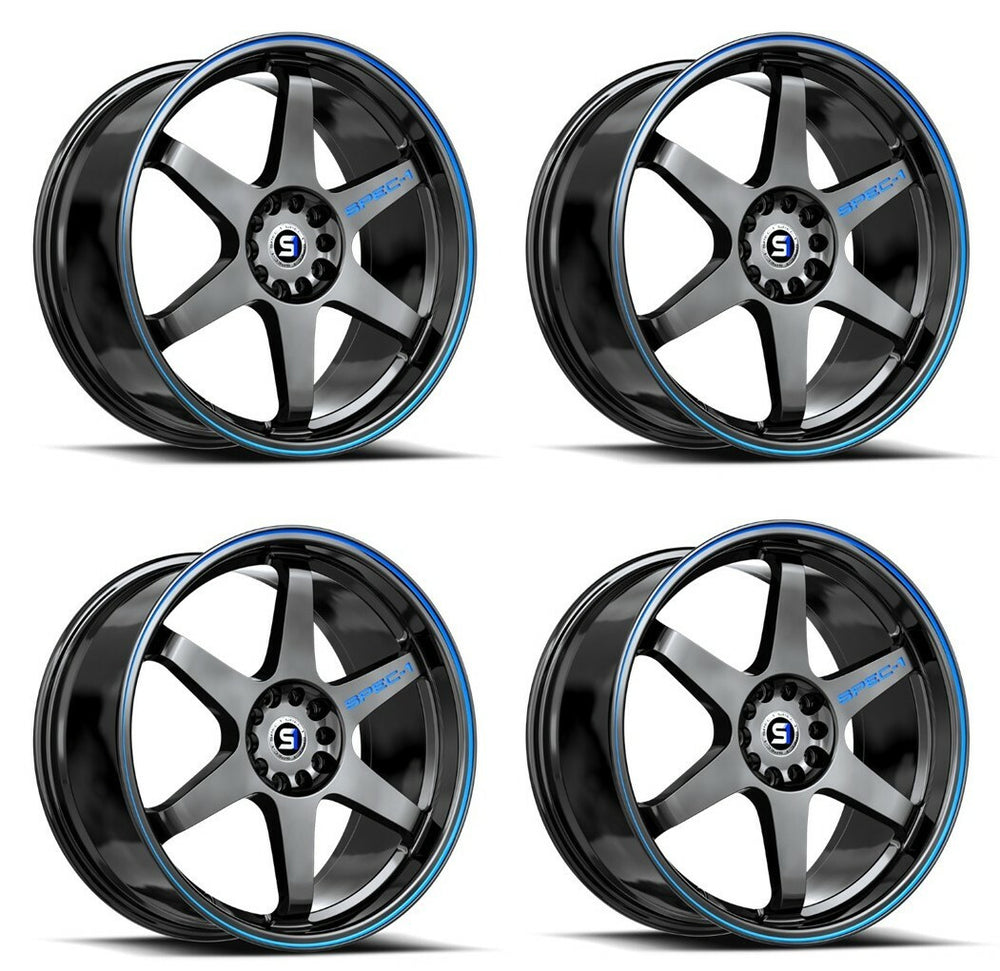 SPT-33 17x8 +38 4x100 Wheel with Blue Line