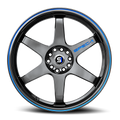 SPT-33 17x8 +38 4x100 Wheel with Blue Line