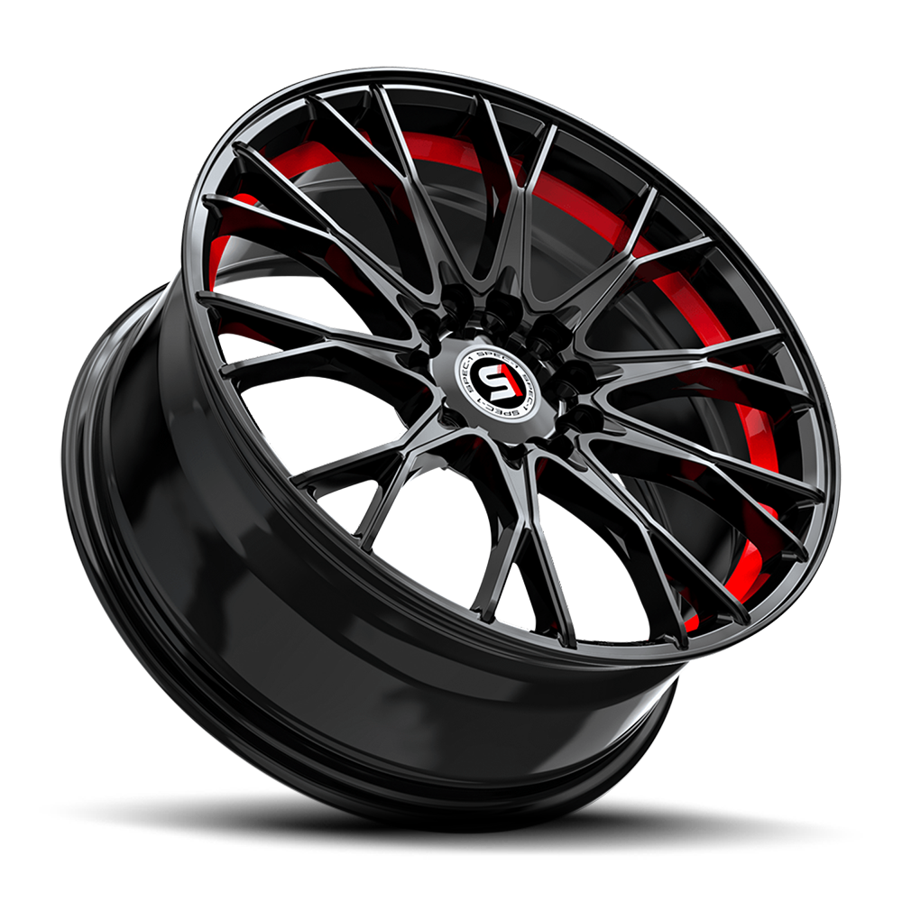 SP-59 Gloss Black with Red Accents Wheel