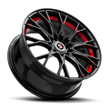 SP-59 Gloss Black with Red Accents Wheel