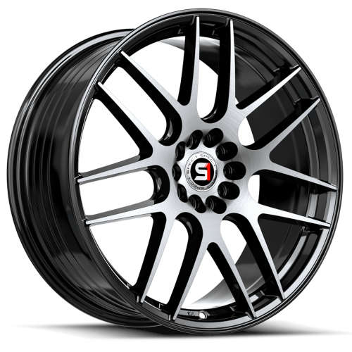 SP-65 18x8 34mm Offset Gloss Black Machined Aluminum Wheel
