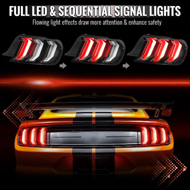 Euro Style LED Tail Lights, Black Housing Red Lens