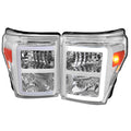 Chrome Headlights with LED Bar