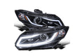 Chrome Clear Projector Headlight Assembly with LED Light Bar
