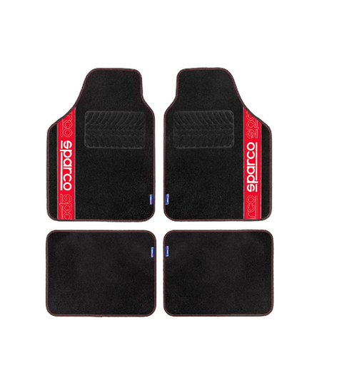 Carpeted Floor Mats with Red Trim