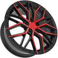 024 18x8 Gloss Black Machined Red Wheel