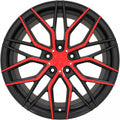 024 18x8 Gloss Black Machined Red Wheel