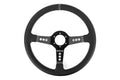 L777 350mm 63mm Dish Black Leather Steering Wheel