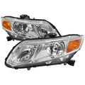 Chrome Clear Projector Headlight Assembly with LED Light Bar