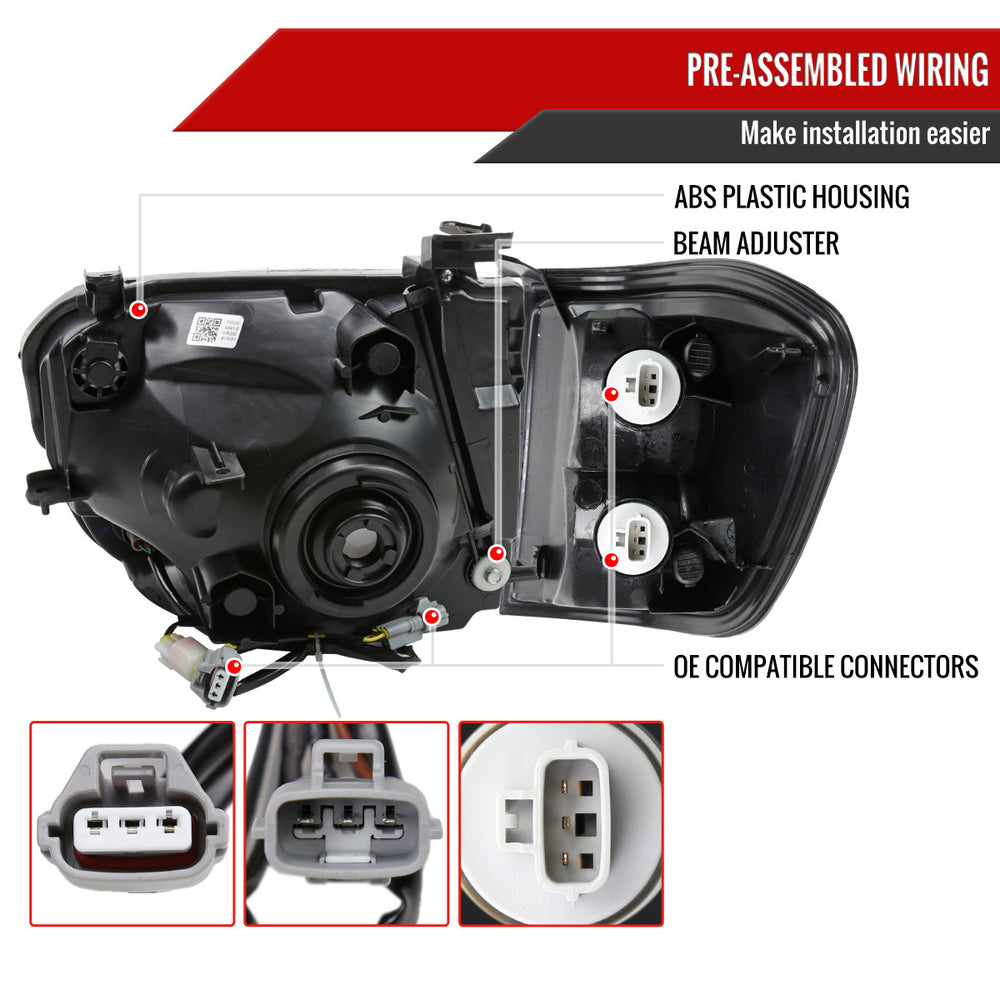 Black Housing Headlight and Corner Light Set