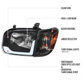 Black Housing Headlight and Corner Light Set
