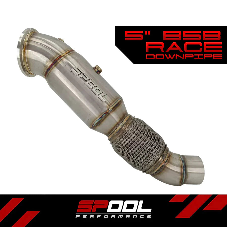 B58 5-Inch Downpipe with 200-Cell Catalytic Converter