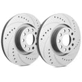 Drilled and Slotted Front Brake Rotor Set