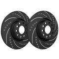 Drilled and Slotted Front Brake Rotor Set