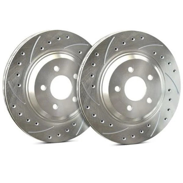 Drilled and Slotted Front Brake Rotor Set