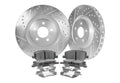 Front Cross-Drilled Slotted Rotor Set w/ Ceramic Brake Pads