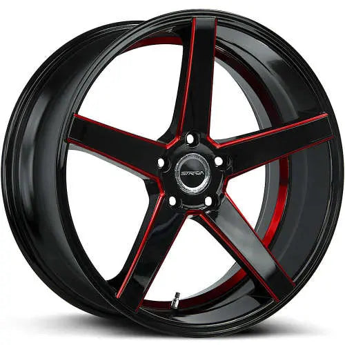 Perfetto 18x8 +40 5x120 Candy Red Milled Spoke Wheel