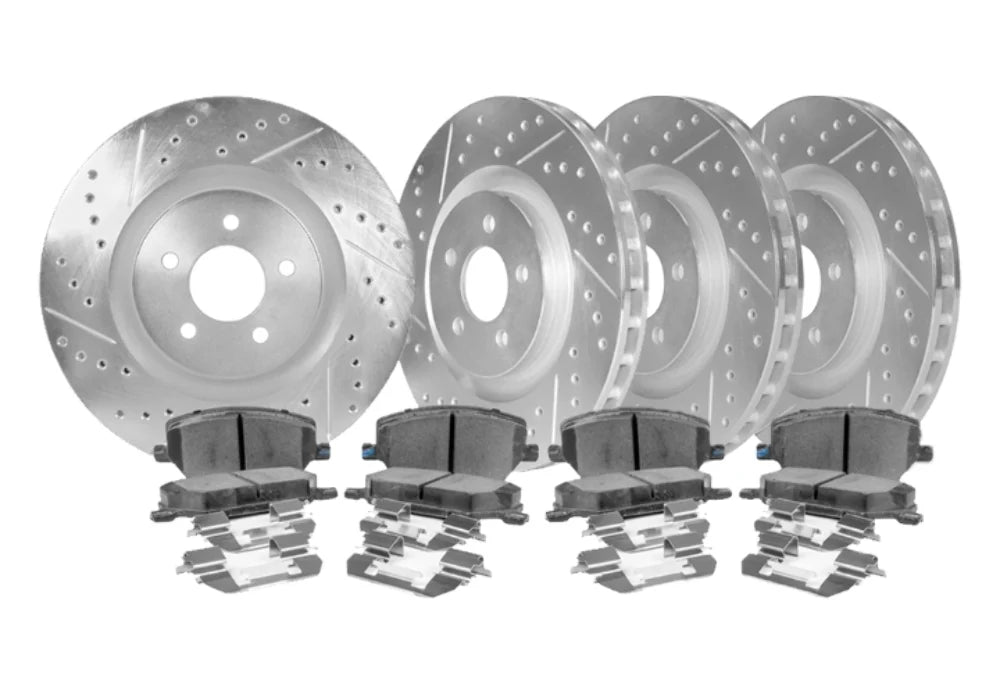 1-Piece Cross-Drilled and Slotted Brake Rotor and Pad Kit